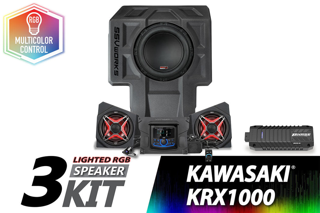 SSV Works 2020-2024 Kawasaki KRX1000 2-Seater V-Sepc 3-Speaker Audio-Kit w/JVC