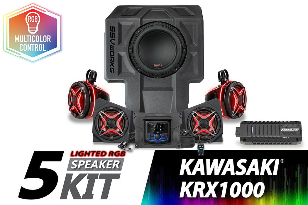 SSV Works 2020-2024 Kawasaki KRX1000 2-Seater V-Spec 5-Speaker Audio-Kit w/JVC