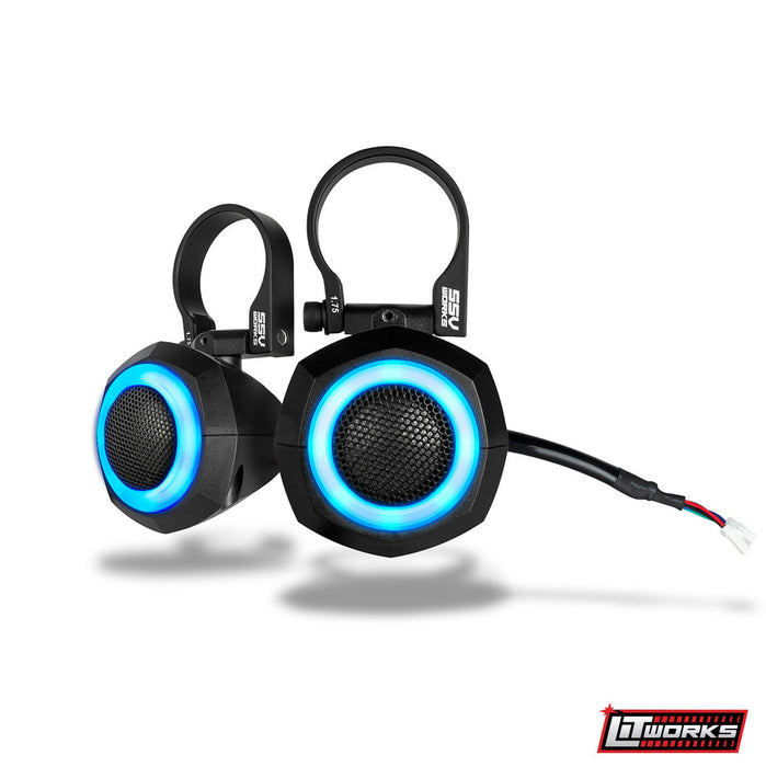 SSV Works Universal 1" Cage-Pod Tweeters w/RGB Ring for UTV Audio Systems