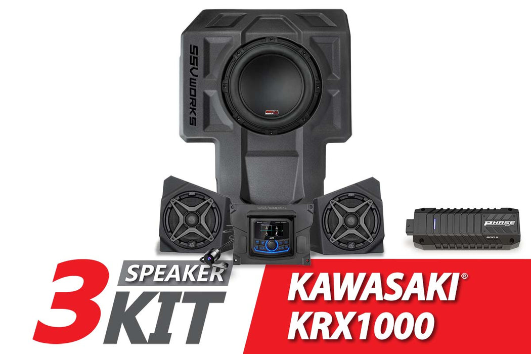 SSV Works 2020-2024 Kawasaki KRX1000 2-Seater A-Spec 3-Speaker SSV Audio-Kit w/JVC