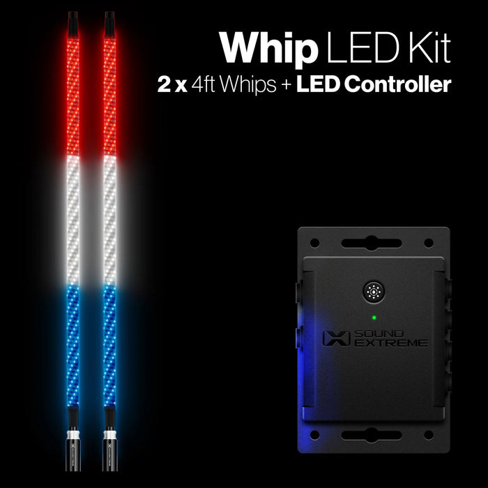 EcoXGear Extreme Whip Kit Qty 2 x 4 ft plus LEDCast Controller