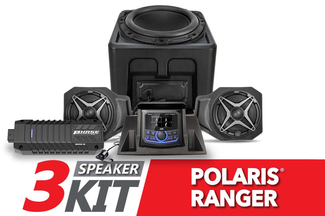SSV Works 2018-2024 Polaris Ranger XP1000 A-Spec SSV Works 3-Speaker Audio System w/JVC