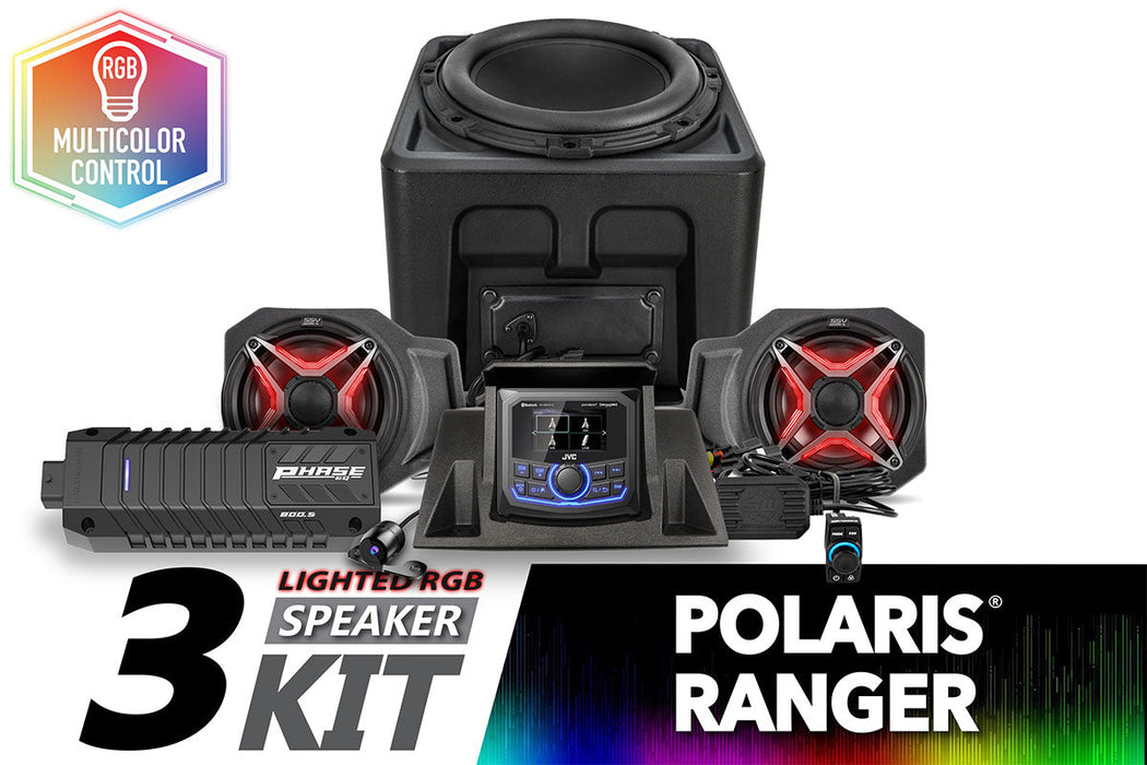 SSV Works 2018-2024 Polaris Ranger XP1000 V-Spec 3-Speaker Audio System w/JVC