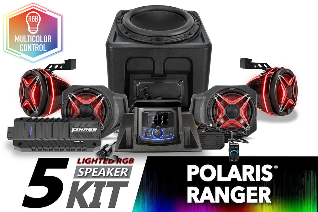 SSV Works 2018-2024 Polaris Ranger XP1000 V-Spec 5-Speaker Audio System w/JVC