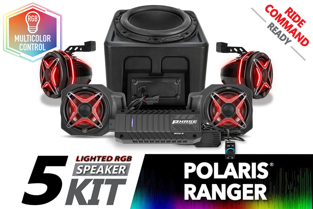 SSV Works 2018-2024 Polaris Ranger XP1000 V-Spec 5-Speaker Audio System for Ride Command