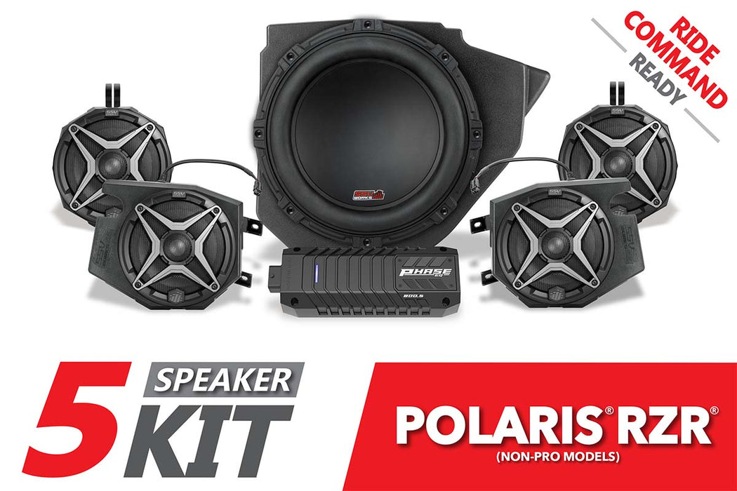 SSV Works 2014-2023 Polaris RZR A-Spec SSV 5-Speaker Plug-&-Play System for Ride Command