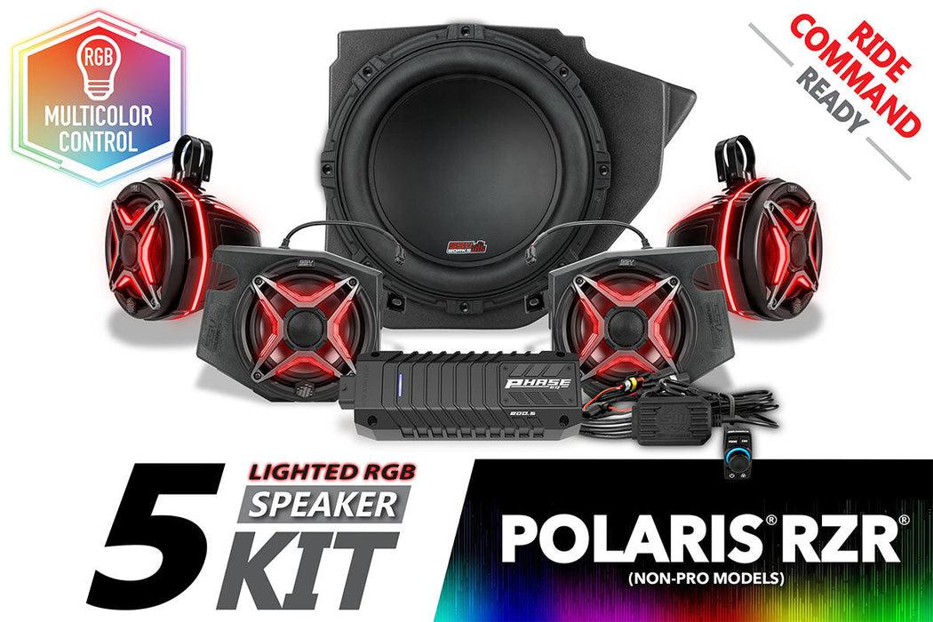 SSV Works 2014-2023 Polaris RZR V-Spec 5-Speaker Plug-&-Play Kit for Ride Command