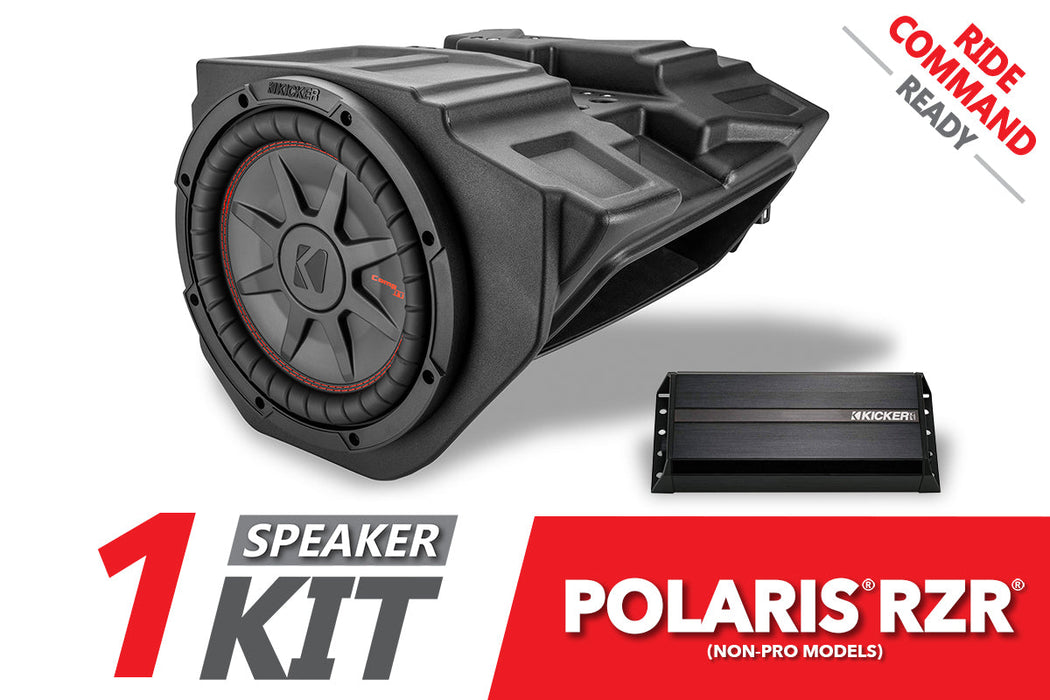 SSV Works 2014-2023 Polaris RZR Kicker 10in Subwoofer Plug-&-Play Add-On Kit for Ride Command w/Factory Audio