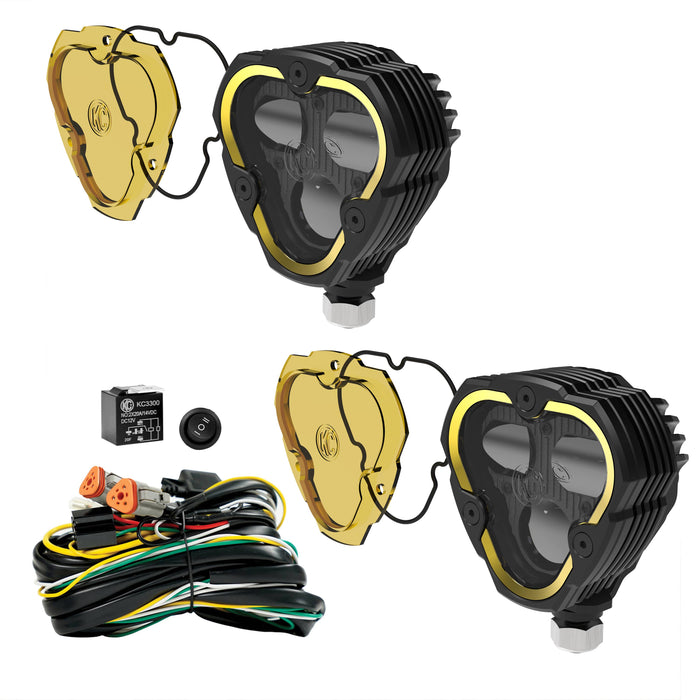 KC HiLiTES FLEX ERA® 3 Dual Mode SAE Fog LED Light Pods - 2-Light Master Kit