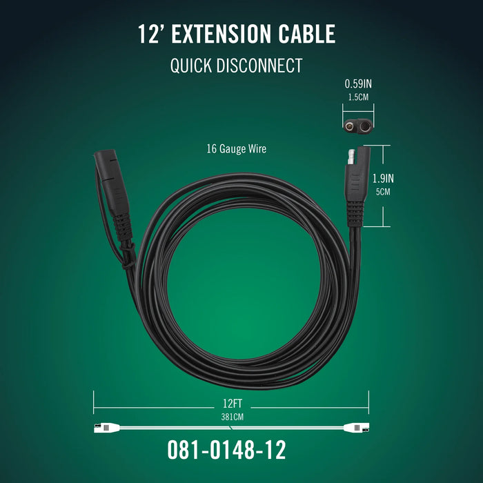 Battery Tender Quick Disconnect 12 Foot Extension Cable
