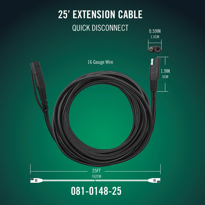 Battery Quick Disconnect 25 Foot Extension Cable