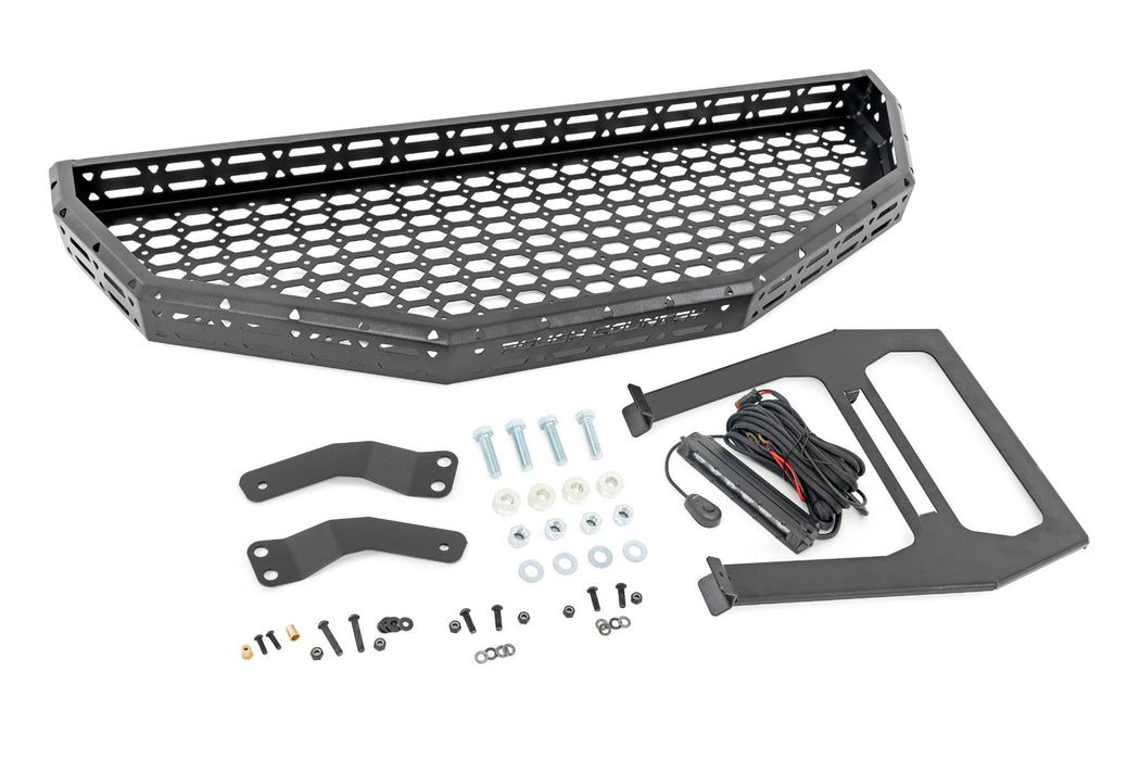 Rough Country Front Cargo Rack Black Series LED 6" Light Slime Line for 2016-2023 Honda Pioneer 1000/Pioneer 1000-5