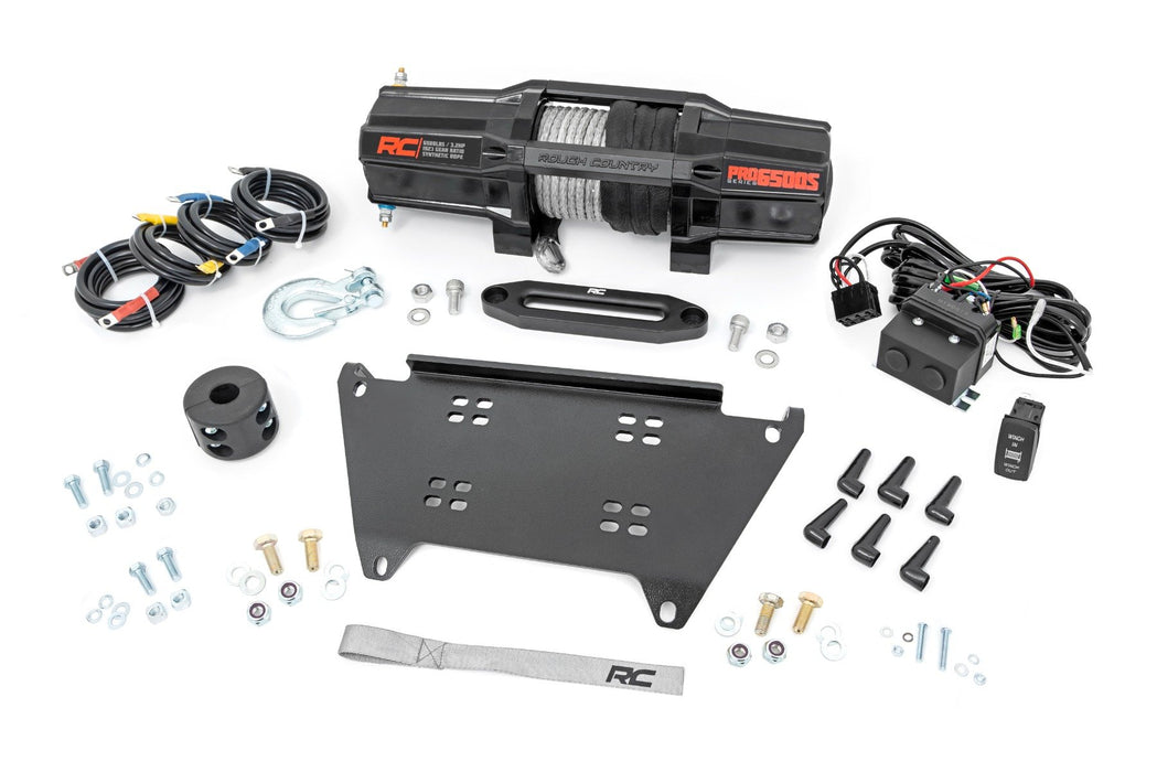 Rough Country Winch Mount RS6500S for 3500- for 2017-2023 Polaris Ranger Crew XP 1000