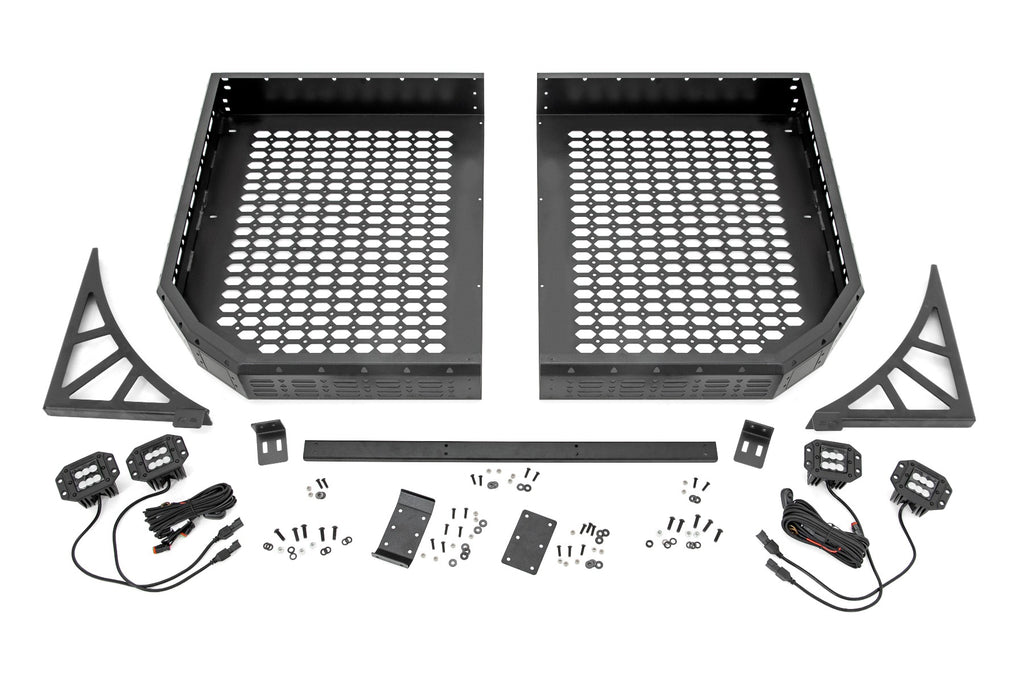 Rough Country Cargo Rack Dual 2" Black LED Pairs Flush Mount for 2017-2023 Polaris Ranger 1000/Ranger XP 1000