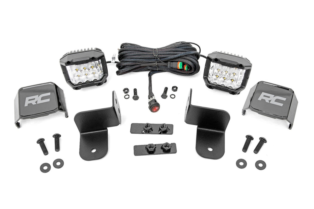 Rough Country for 2017-2023 Polaris Rear Facing 3-Inch Wide Angle LED Kit Polaris Ranger 1000/Ranger XP 1000
