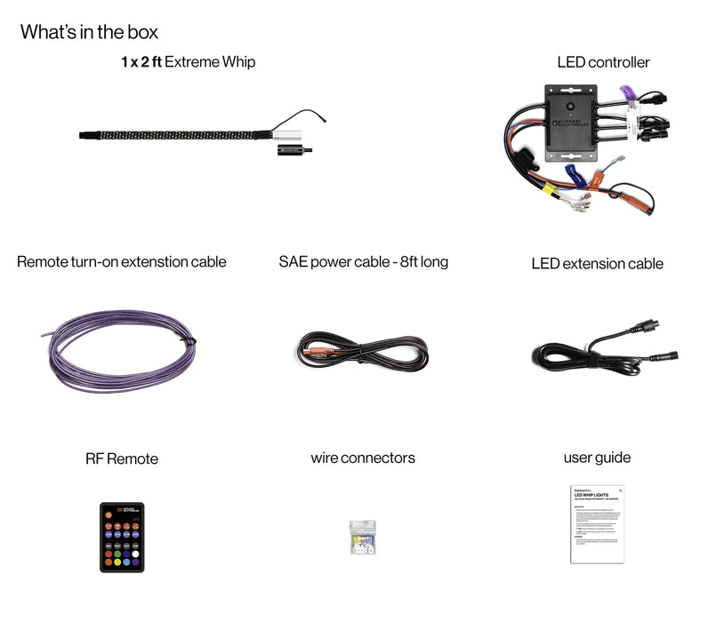 EcoXGear Extreme Whip Kit Qty 1 x 2Ft plus LEDCast Controller