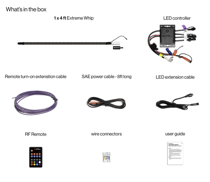 EcoXGear Extreme Whip Kit Qty 1 x 4 Ft plus LEDCast Controller