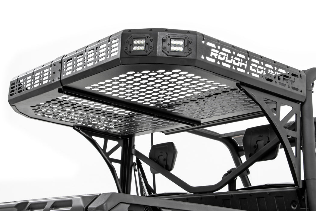 Rough Country Cargo Rack Dual 2" Black LED Pairs Flush Mount for 2016-2023 Can-Am Defender HD 5/HD 8/HD 9/HD 10