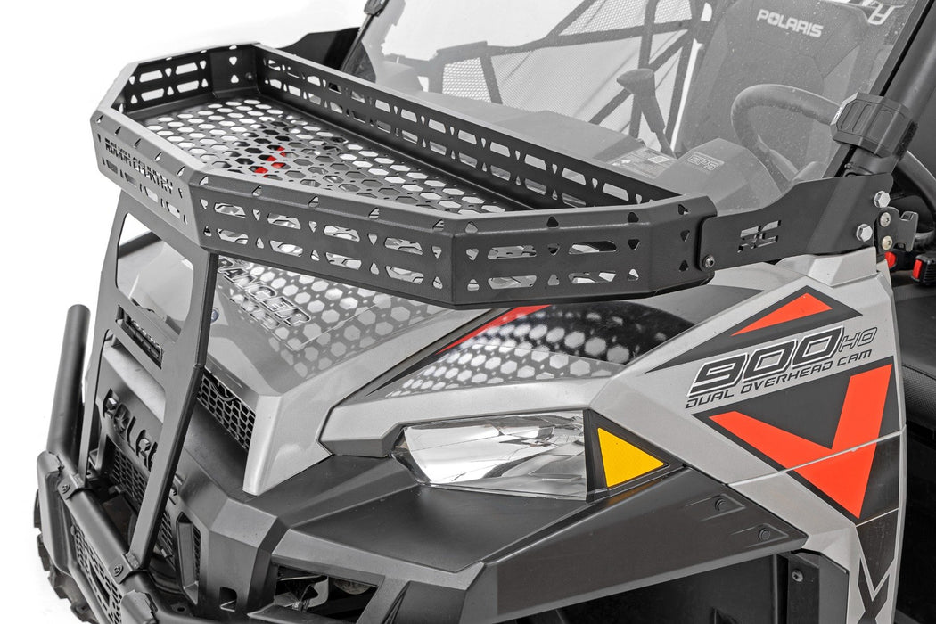 Rough Country Front Cargo Rack 6" Black Slimline for 2013-2017 Polaris Ranger XP 900/Ranger XP 1000