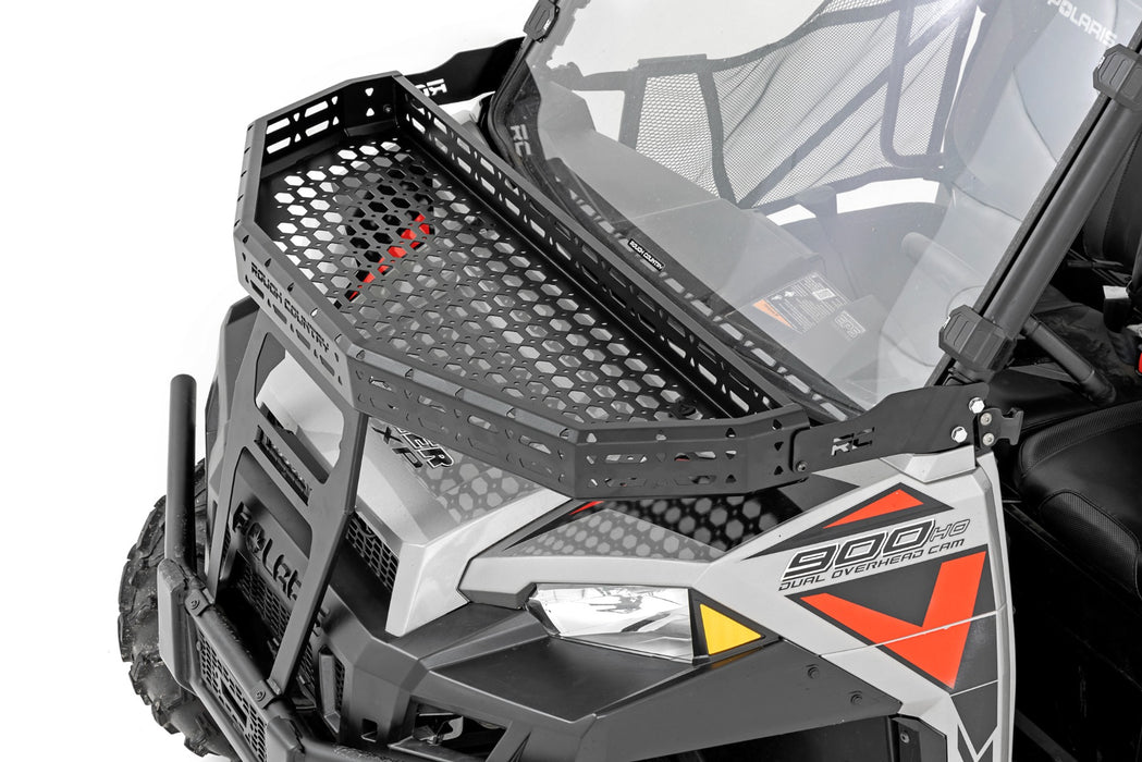 Rough Country Front Cargo Rack 6" Black Slimline for 2013-2017 Polaris Ranger XP 900/Ranger XP 1000