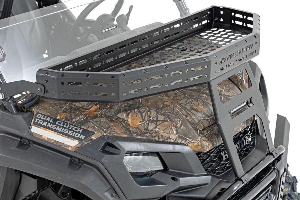 Rough Country Front Cargo Rack Black Series LED 6" Light Slime Line for 2016-2023 Honda Pioneer 1000/Pioneer 1000-5