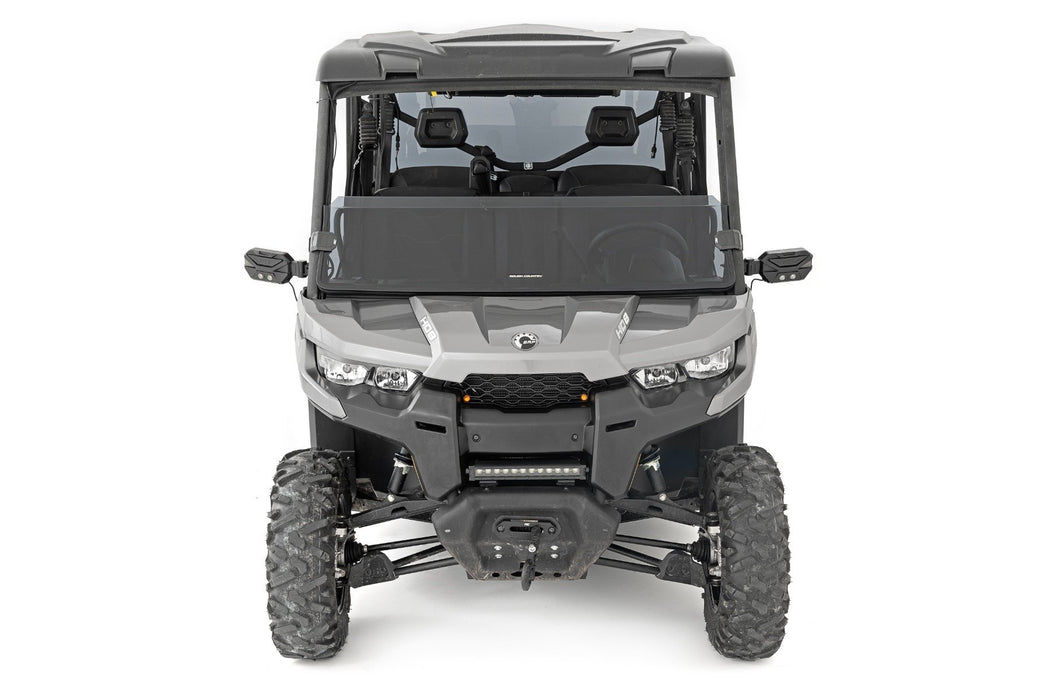 Rough Country Tinted Half Windshield Scratch Resistant for 2016-2023 Can-Am Defender HD 5/HD 8/HD 9/HD 10