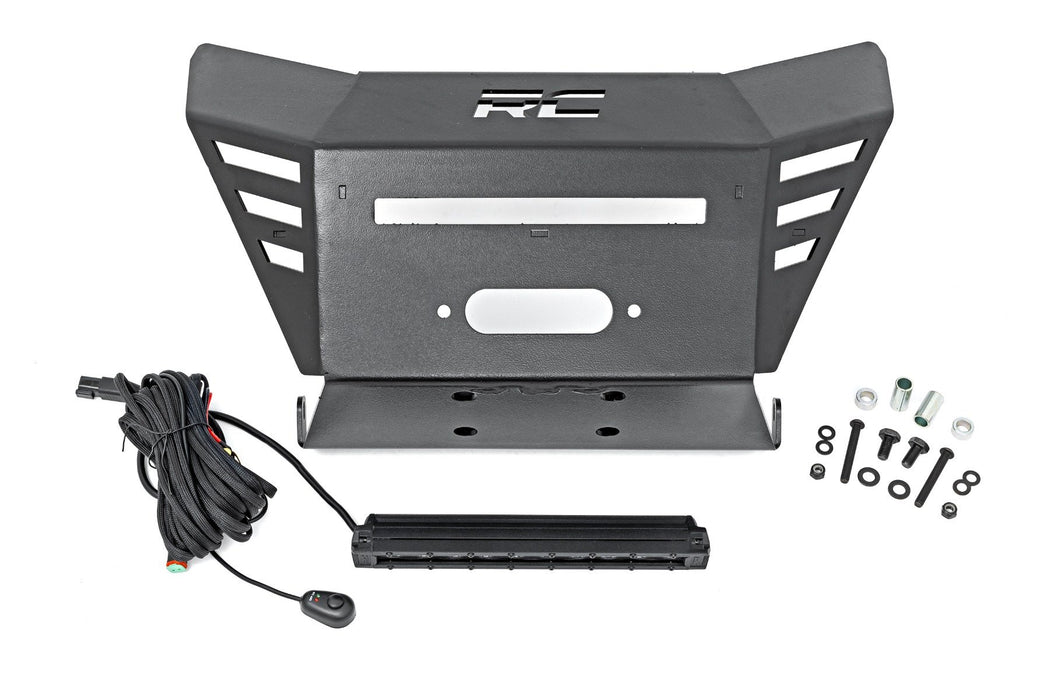 Rough Country Winch Plate 10" Black Slimline for 2021-2023 Honda Pioneer 520