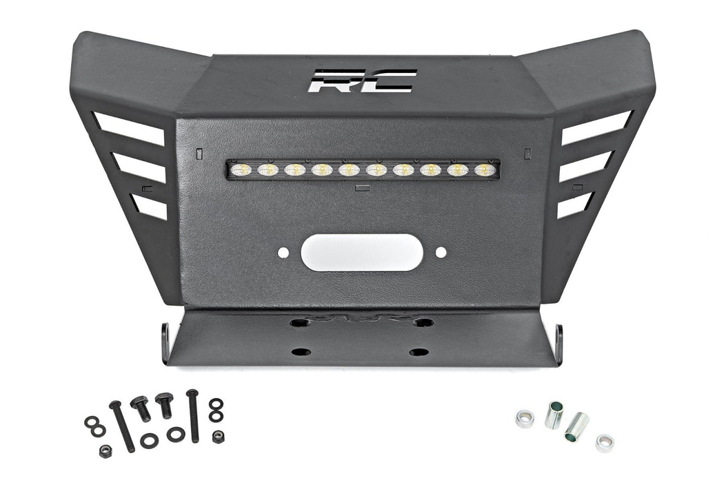 Rough Country Winch Plate 10" Black Slimline for 2021-2023 Honda Pioneer 520