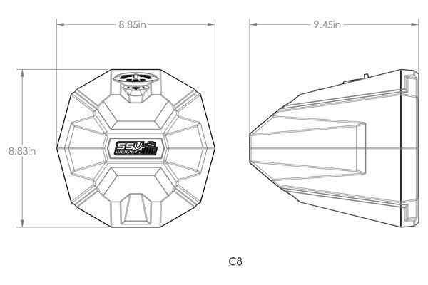 SSV Works Universal 8" Cage-Mount Speaker-Pods for UTVs, Boats and more