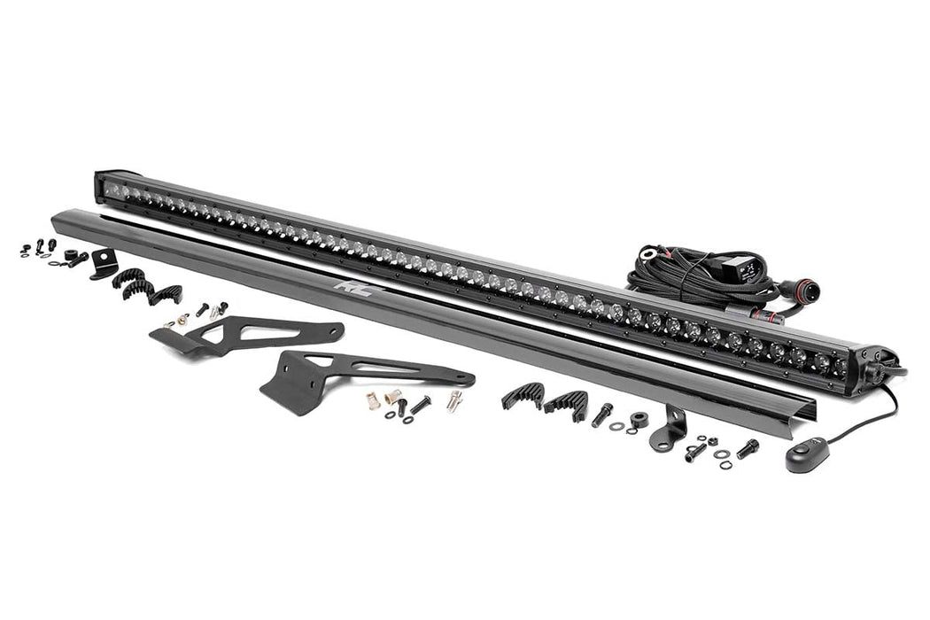 Rough Country LED Light Windhshield 50" Blk Single Row for 2016-2023 Can-Am Defender HD 5/HD 8/HD 9/HD 10