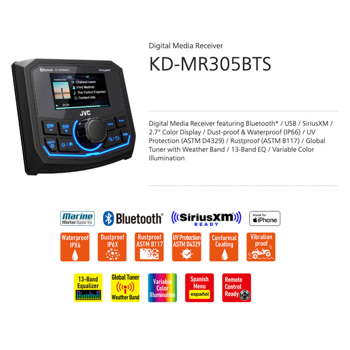 SSV Works 2020+ Kawasaki Teryx KRX1000 JVC MR3 Media Receiver Plug-&-Play Kit