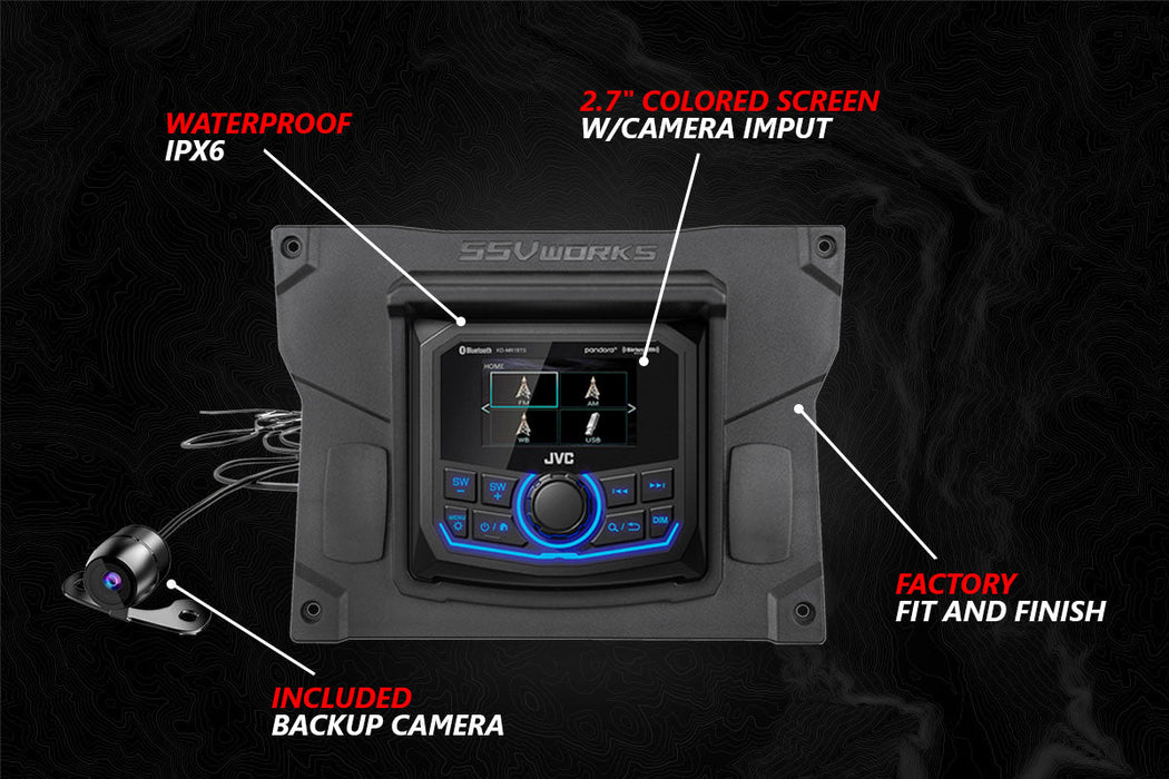 SSV Works 2020-2024 Kawasaki KRX1000 2-Seater A-Spec 3-Speaker SSV Audio-Kit w/JVC