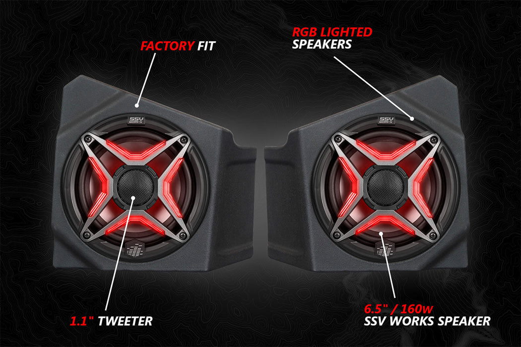 SSV Works 2020-2024 Kawasaki KRX1000 2-Seater V-Sepc 3-Speaker Audio-Kit w/JVC