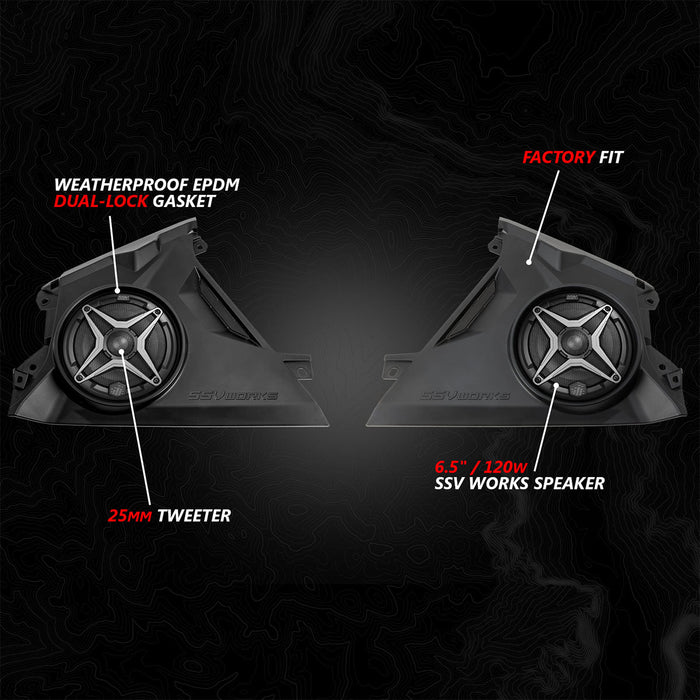 SSV Works 2024-2025 Can-Am® Maverick R, Phase-2 A-Spec 800watt 4-Speaker System