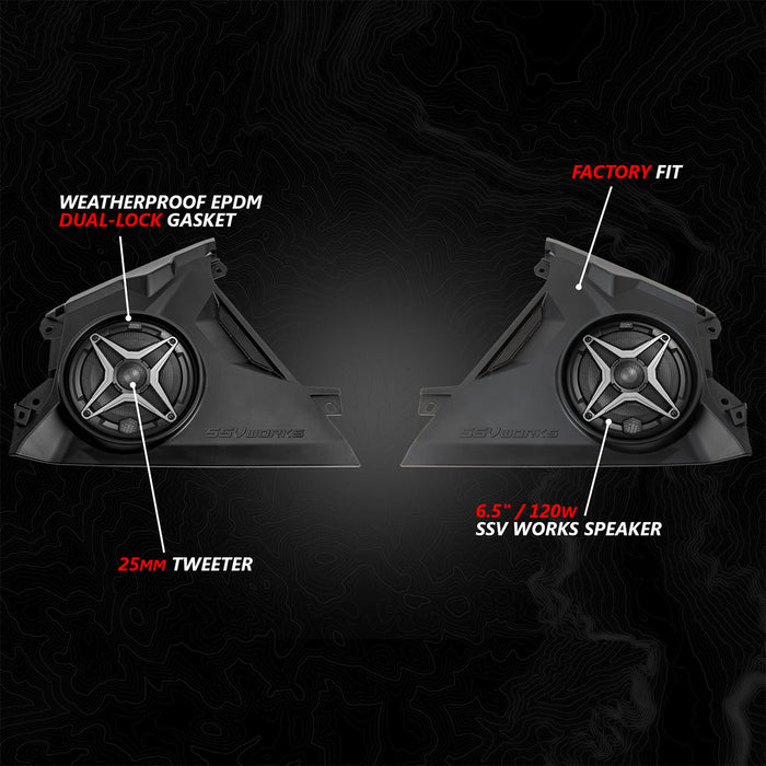 SSV Works 2024-2025 Can-Am® Maverick R Front-Dash 6.5" Speaker-Panels