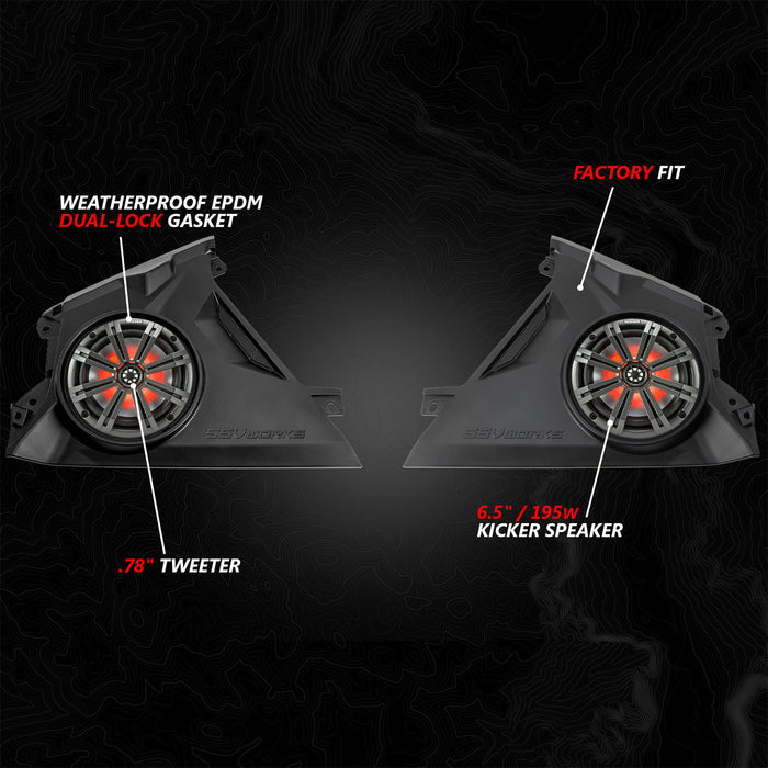 SSV Works 2024-2025 Can-Am® Maverick R Front-Dash 6.5" Speaker-Panels