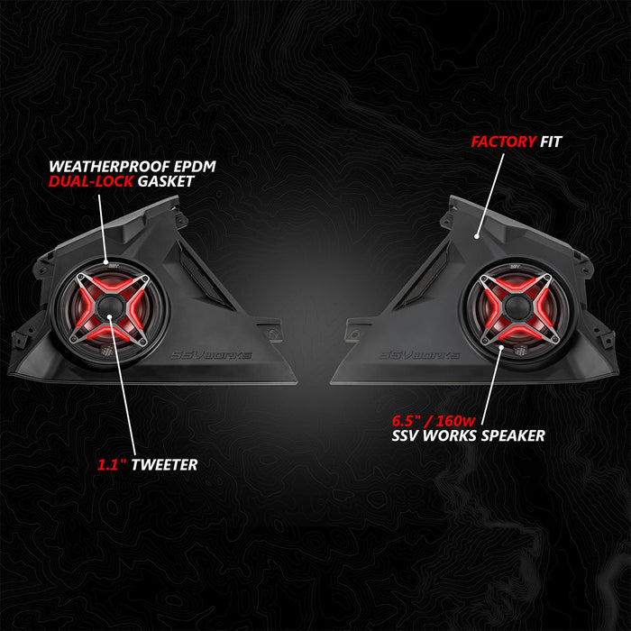 SSV Works 2024-2025 Can-Am® Maverick R, Phase-5 V-Spec 1650watt 6-Speaker Stereo System