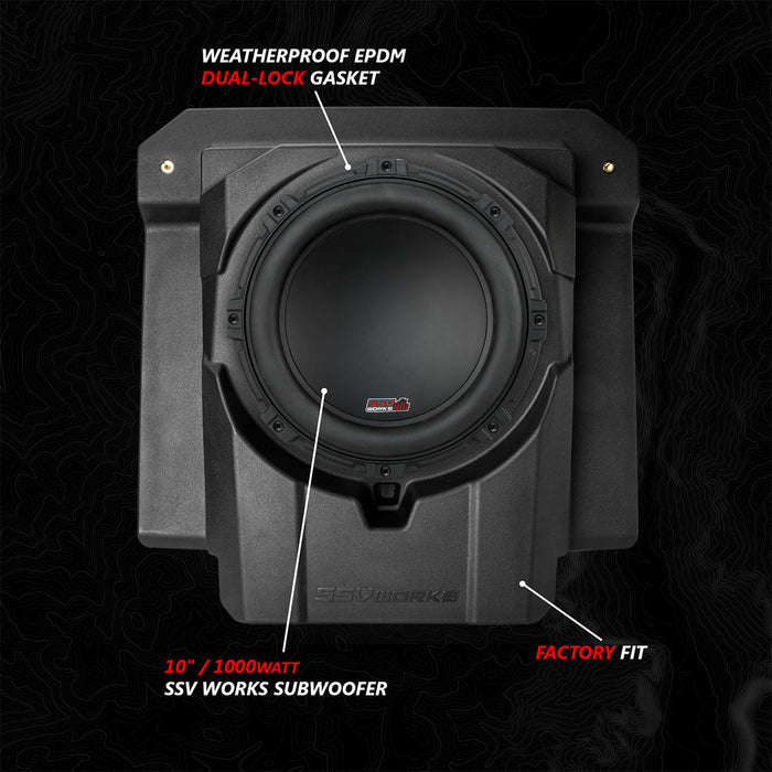 SSV Works 2024-2025 Can-Am® Maverick R, Phase-6 K-Spec 1650watt 6-Speaker Stereo System with Kicker Horns