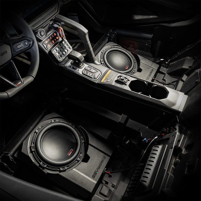 SSV Works 2024-2025 Can-Am® Maverick R, Phase-6 K-Spec 1650watt 6-Speaker Stereo System with Kicker Horns