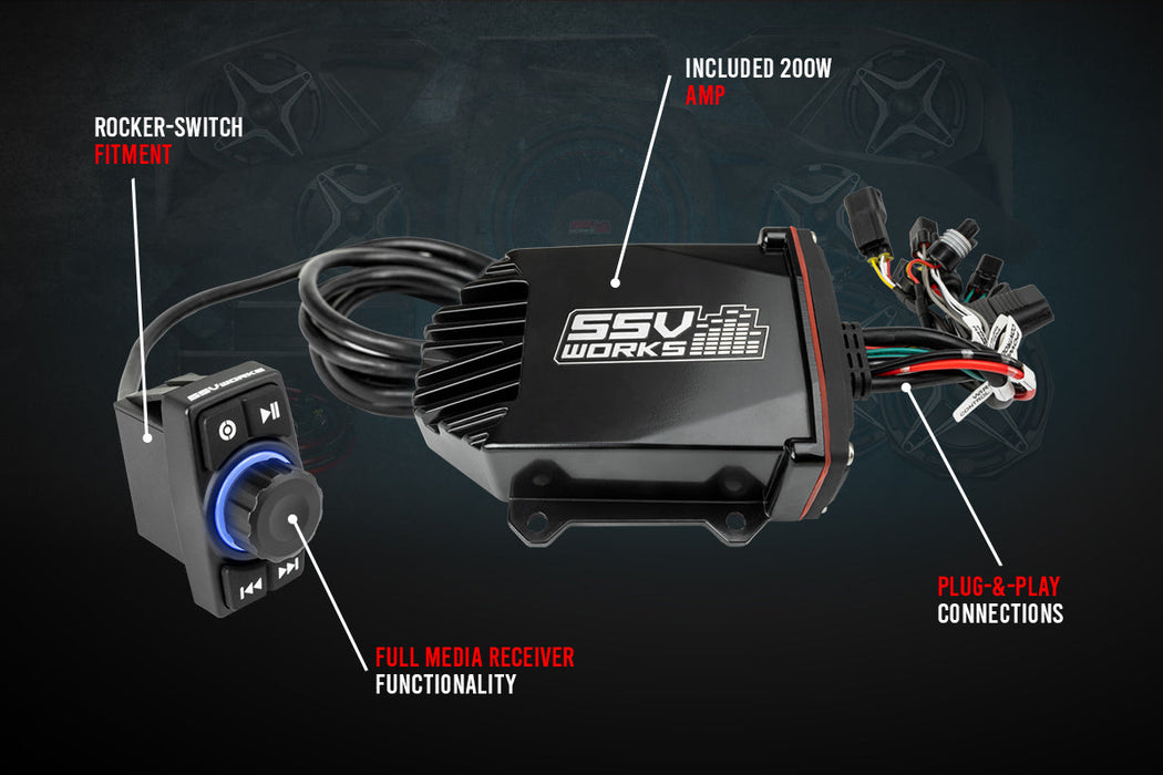 SSV Works 2020-2024 Kawasaki KRX1000 2-Speaker SSV Works Audio-Kit