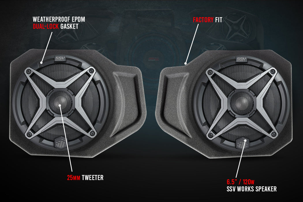 SSV Works 2018-2025 Polaris Ranger XP1000 5-Speaker SSV Audio System for Ride Command
