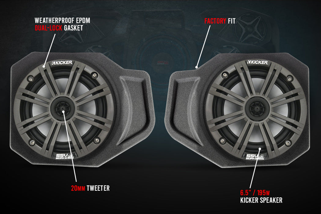SSV Works 2018-2024 Polaris Ranger XP1000 6.5" Front Speaker-Pods
