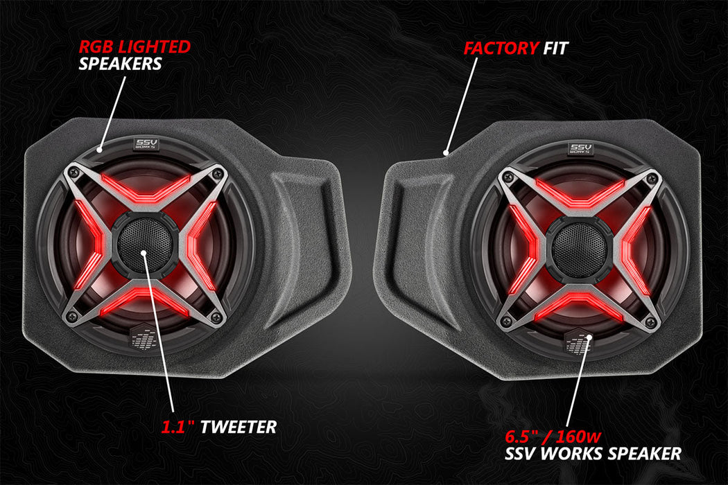 SSV Works 2018-2024 Polaris Ranger XP1000 V-Spec 5-Speaker Audio System for Ride Command