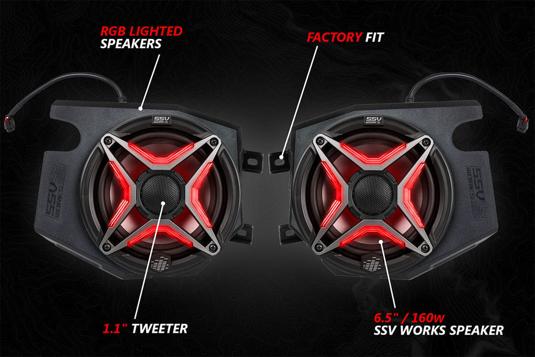SSV Works 2014-2023 Polaris RZR V-Spec 5-Speaker Plug-&-Play Kit with JVC