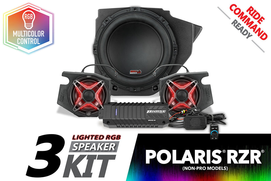 SSV Works 2014-2023 Polaris RZR V-Spec 3-Speaker Plug-&-Play Kit for Ride Command