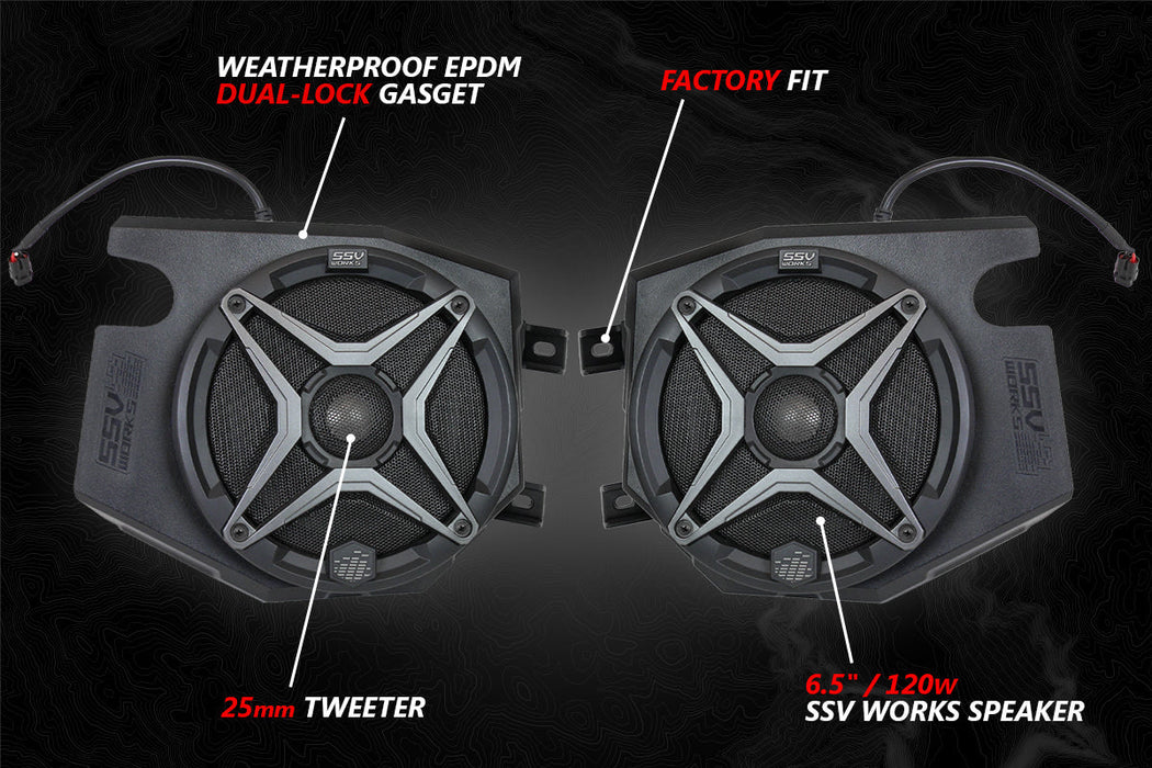 SSV Works 2014-2023 Polaris RZR A-Spec SSV Works 5-Speaker Plug-&-Play Kit with JVC