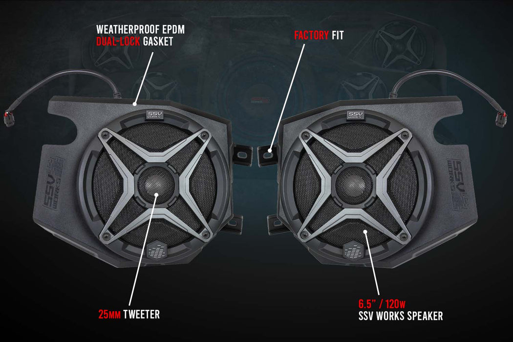SSV Works 2014-2023 Polaris RZR Front Kick 6.5" Speaker Pods