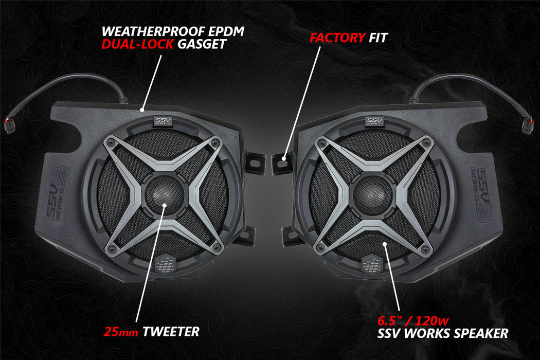 SSV Works 2014-2023 Polaris RZR A-Spec SSV 5-Speaker Plug-&-Play System for Ride Command