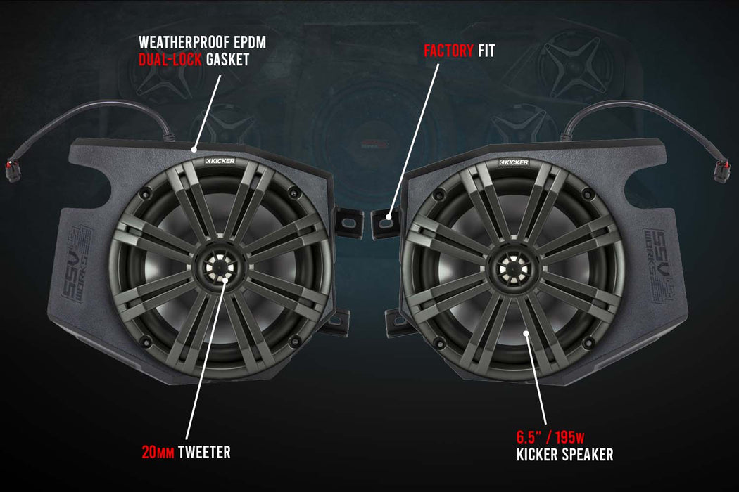SSV Works 2014-2023 Polaris RZR Front Kick 6.5" Speaker Pods