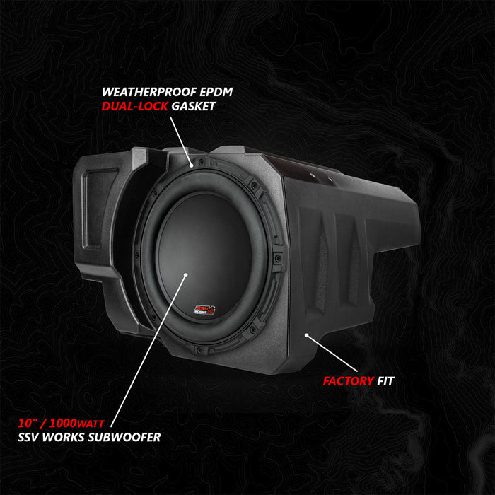 SSV Works 2020-2024 Polaris® RZR PRO Series 4-Seater Phase-7 K-Spec 8-Speaker 1400watt System for Ride Command